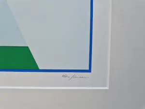 Han Jansen - grote geometrische zeefdruk "verschuivend landschap" - 70 exemplaren - gesignrd kopen? Bied vanaf 39!