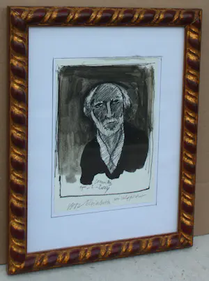 Corneille - Inkt tekening op papier: Zelfportret - 2004(nette lijst) kopen? Bied vanaf 999!