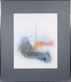 Josi Neuberger - Collage op papier, Zonder titel - Ingelijst kopen? Bied vanaf 1!