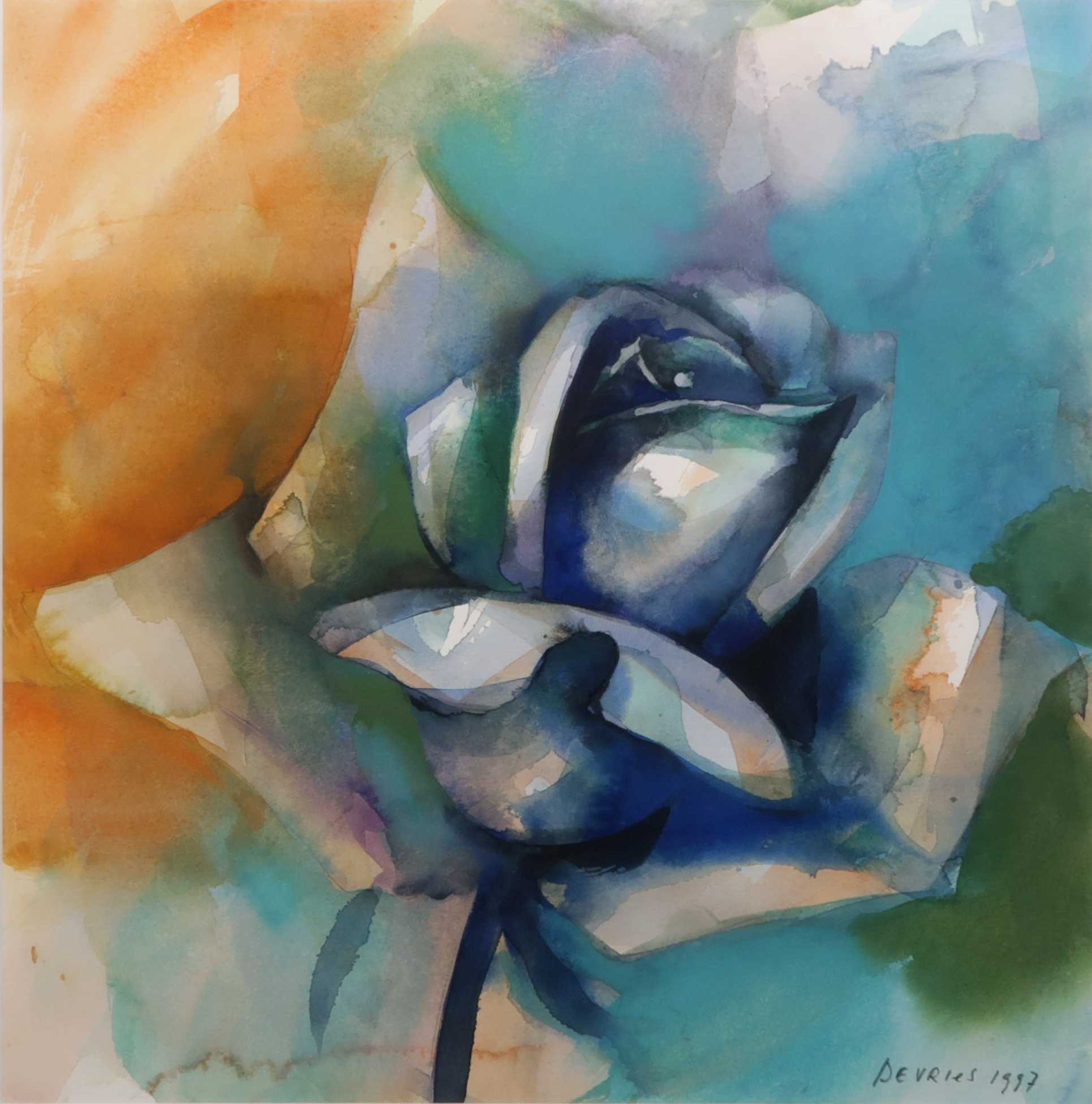 Paul de Vries - Aquarel, Z.T. Roos - Ingelijst kopen? Bied vanaf 1!