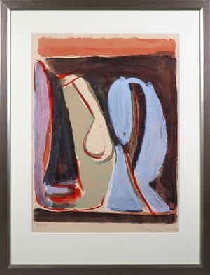 Bram van Velde - Litho, Zonder titel - Ingelijst verkocht voor € 250!