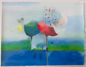 Heinz Hoffmann - FIGURATIE / KLEURZEEFDRUK / 53x63cm / KADER / SIG / 1999 verkauft für € 50!