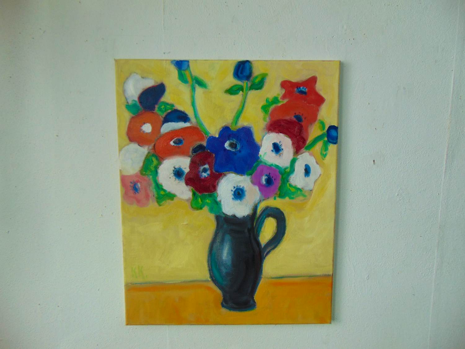 Keimpe Kootstra - Anemonen in zwarte vaas. kopen? Bied vanaf 275!