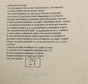 AcheterWessel Couzijn - 12 drukken in gemengde techniek in originele map, IL, Steenschrijvers deel 2? Enchérissez de 350!