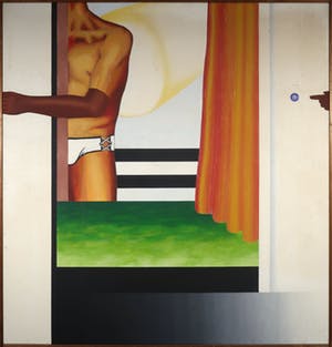 Robin Deirkauf - Acryl op doek, Push the button - Ingelijst (Zeer groot) kopen? Bied vanaf 200!