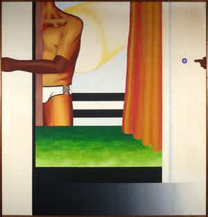 Robin Deirkauf - Acryl op doek, Push the button - Ingelijst (Zeer groot) verkocht voor € 200!
