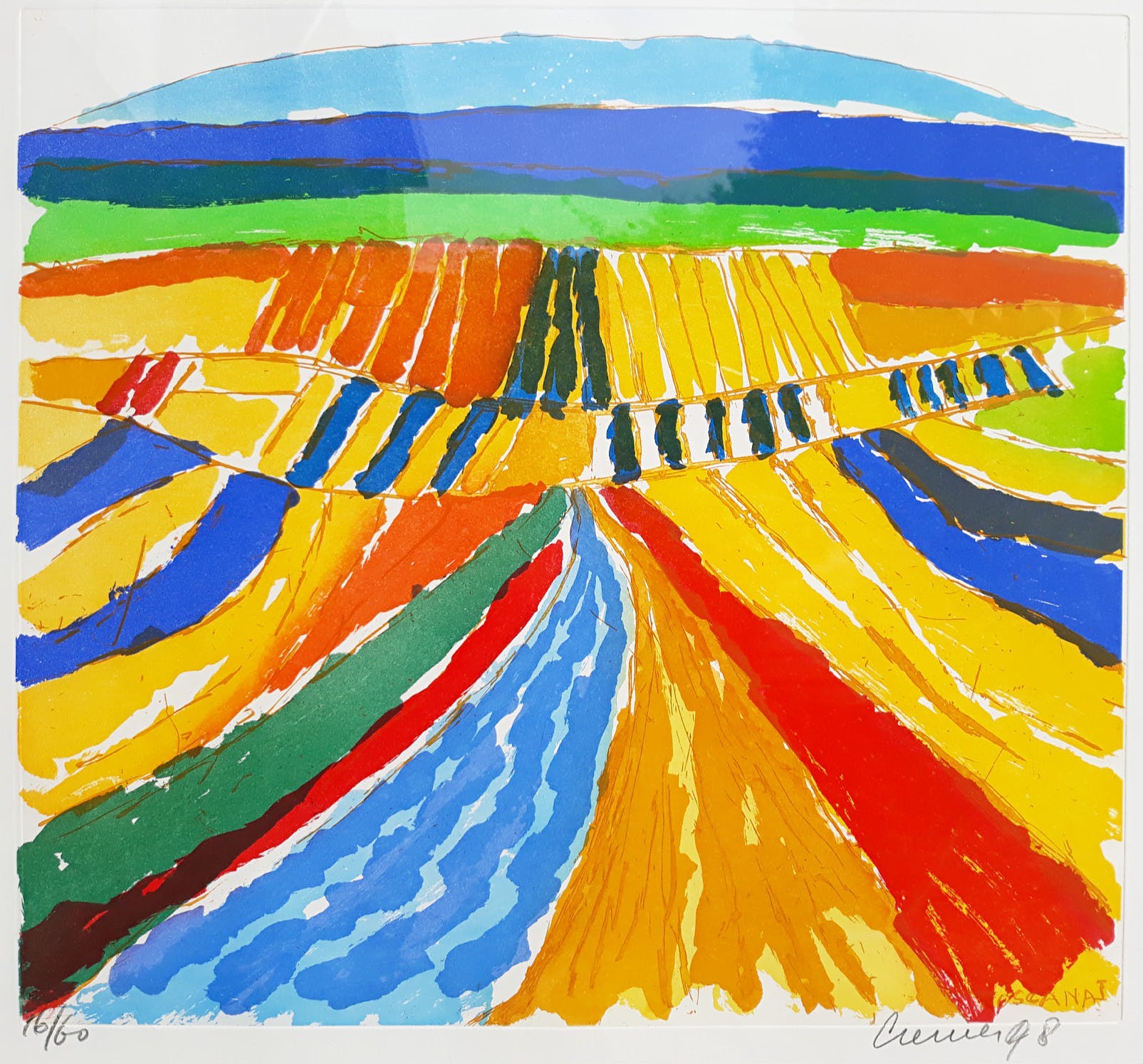 Jan Cremer - Toscana I, aquatint ets (mooi ingelijst, groot) kopen? Bied vanaf 395!