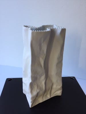 Tapio Wirkkala - Papieren Zak Vaas biscuit (mat) porselein voor Rosenthal h 22,5 cm kopen? Bied vanaf 69!