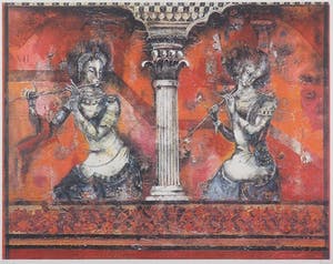 Astrid Engels - Litho, Moerbeispinsters - Ingelijst kopen? Bied vanaf 35!