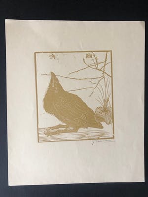 Jan Mankes - Houtsnede kleine kraai kijkend naar mugje - Gesigneerd - 1918 kopen? Bied vanaf 425!