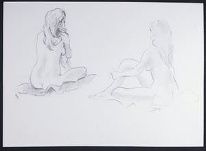 Jan Sluijters (jr.) - Krijttekening, Zittend naakt kopen? Bied vanaf 1!