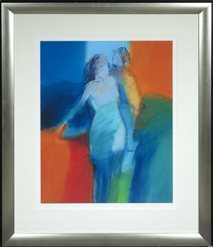 Jan van den Berg - Giclée, Twee figuren - Ingelijst kopen? Bied vanaf 1!