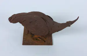 Paul Beckers - Drie sculpturen van ijzer en terracotta, Vogels (Ibis, Oehoe en uiltjes) + boek! kopen? Bied vanaf 250!