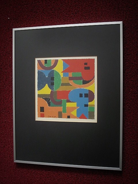Peter Geni - Gesigneerde jaren 60 handgekleurde houtdruk Abstract  kopen? Bied vanaf 1!
