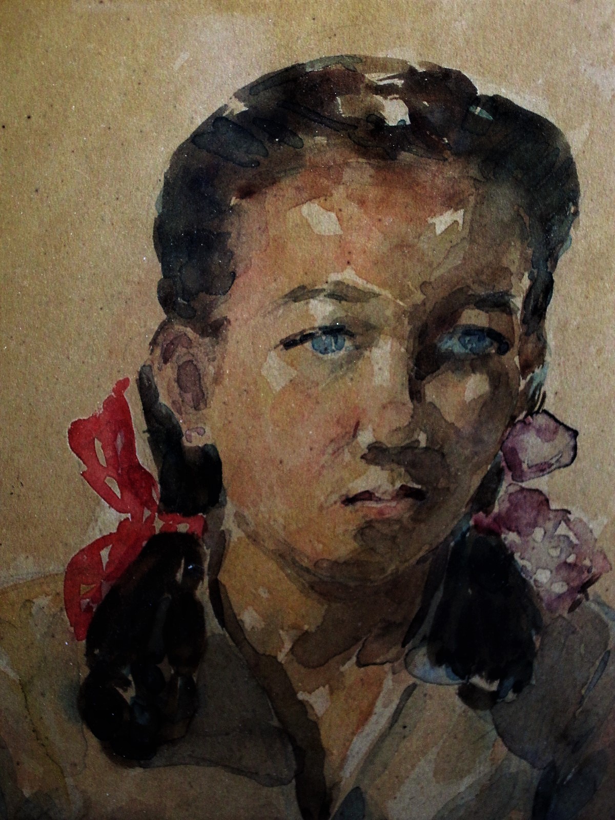 Niet of onleesbaar gesigneerd - Indonesie Java Jakarta 1949 - Portret van jonge vrouw" gesigneerd kopen? Bied vanaf 1!