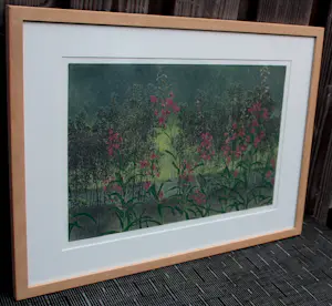 Grietje Postma - Houtsnede: veld met bloemen - 1994 kopen? Bied vanaf 299!