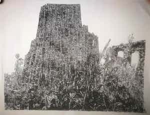 Jan Bernard Meinen - Grote pentekening. Stad. verkocht voor € 50!
