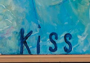 Kiss Riemvis - Olieverf op doek, z.t. Droomfiguren - Ingelijst (Groot) kopen? Bied vanaf 10!