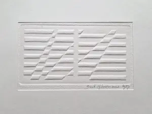 Bert Nieuwenhuis - Geometrische blinddruk -1987- unica - structuur - potloodgesigneerd kopen? Bied vanaf 47!