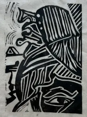Diederick van Kleef - handgesigneerde linosnede | 'Zonder titel' | 1992 (TWEELUIK) kopen? Bied vanaf 20!