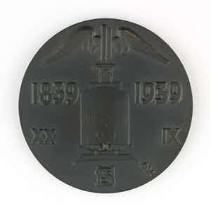 Frits van Hall - Bronzen penning: Eeuwfeest Nederlandse Spoorwegen, 1939 verkocht voor € 85!