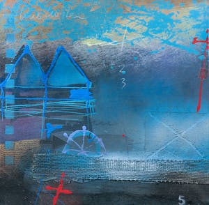 Theo Koster - Zeefdruk en collage op doek, Zonder titel (met ophangsysteem) kopen? Bied vanaf 35!