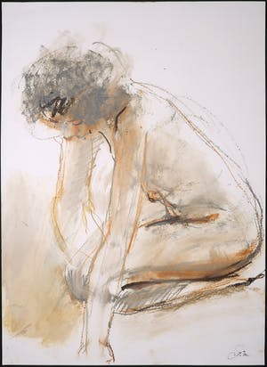 Franscz Witte - Gemengde techniek op papier, Naakt kopen? Bied vanaf 50!