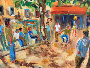 Niet of onleesbaar gesigneerd - Boules sur la place. kopen? Bied vanaf 1!