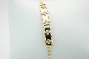 27-  18 karaats gouden plaat-armband -   5 sterren met zirkonia kopen? Bied vanaf 195!