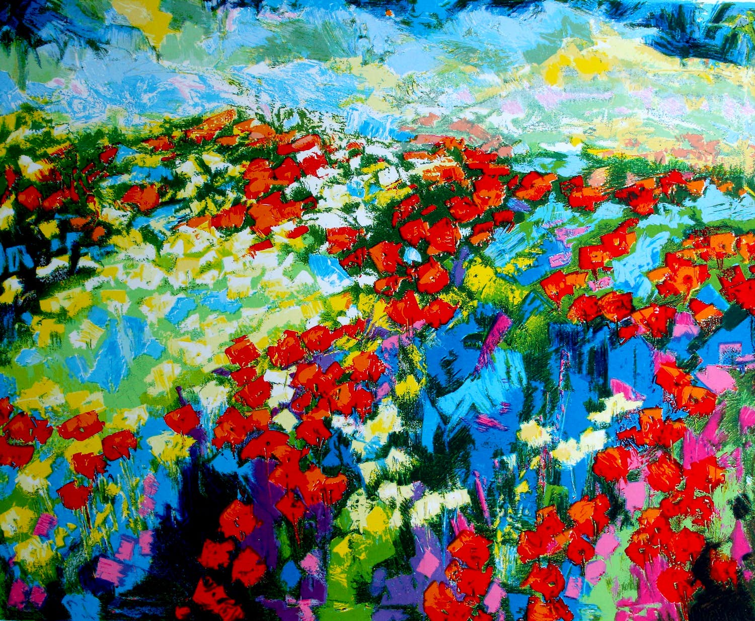 Jesus Pablo Camargo - zeefdruk: bloemenveld kopen? Bied vanaf 55!