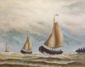 Niet of onleesbaar gesigneerd - Hollandse School (19e eeuw) - Zeegezicht kopen? Bied vanaf 10!