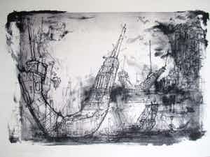 Dirkje Kuik - Litho De Rede van Gibraltar verkocht voor € 40!