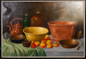 A. Brouwer - Olieverf op doek, Stilleven - Ingelijst (Groot) kopen? Bied vanaf 1!