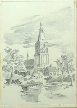 Niet of onleesbaar gesigneerd - Gravure, Petruskerk kopen? Bied vanaf 1!