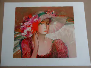 Sachiko Imai - Litho, 'vrouw met de rode jurk' kopen? Bied vanaf 40!