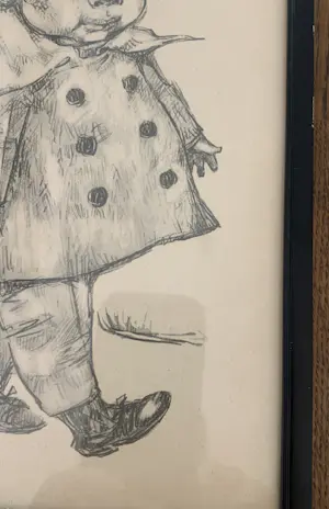 Harrie van Rosmalen - Potloodtekening in zwart wit van kleuter kopen? Bied vanaf 20!
