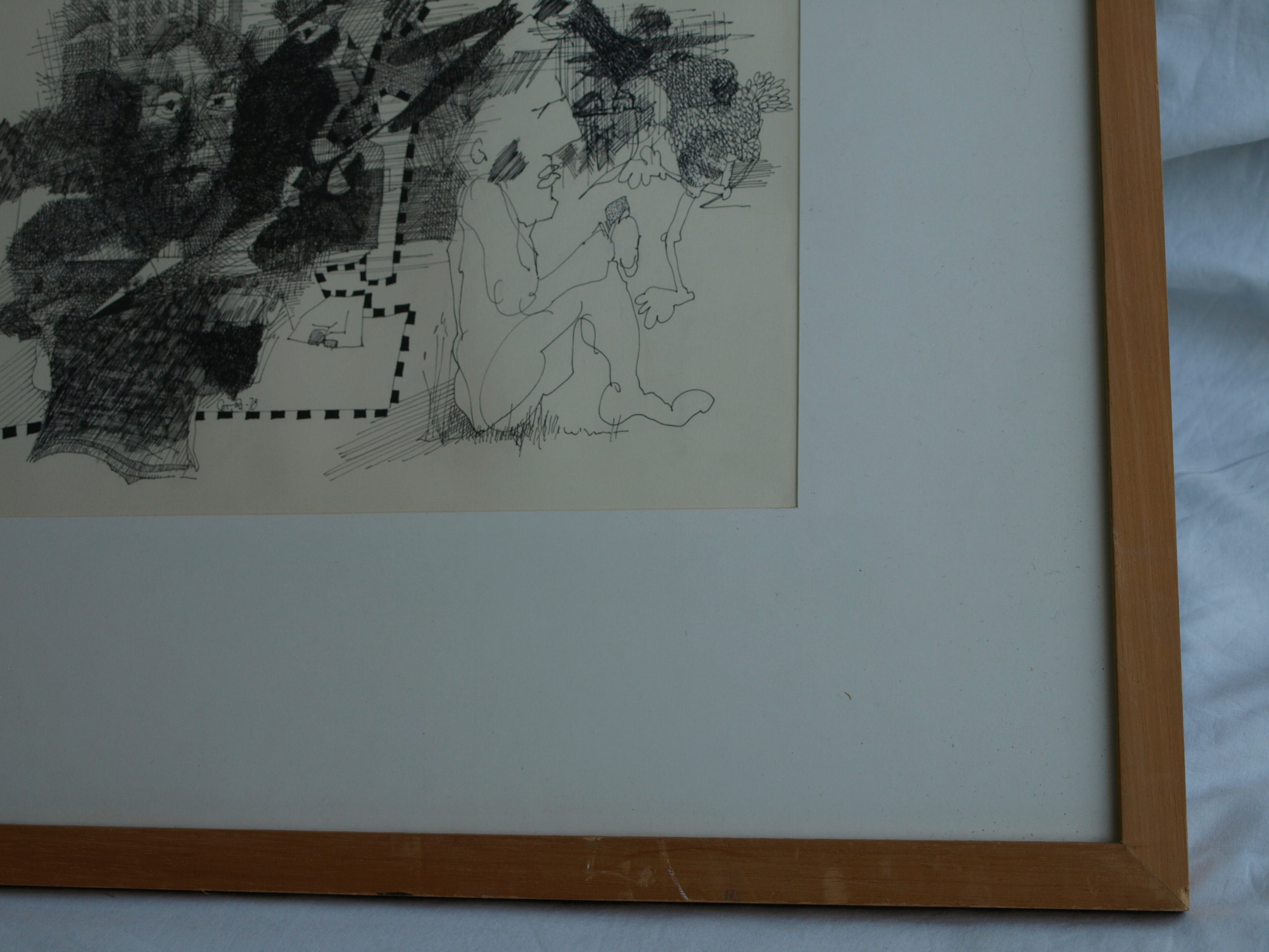 Cor Wytman - Pentekening , Grens – gesigneerd & ingelijst – 1978  kopen? Bied vanaf 1!