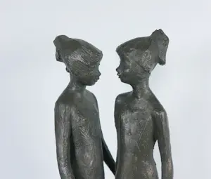 Clemens Pasch - Bronzen beeld, Die Freundinnen + boek! kopen? Bied vanaf 1500!