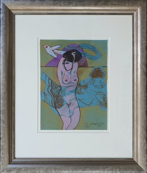 Corneille - Handbeschilderde litho: Les Amies (1985) - Nieuw ingelijst kopen? Bied vanaf 950!