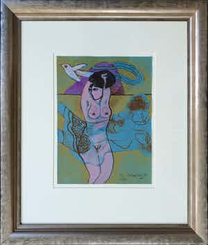 Corneille - Handbeschilderde litho: Les Amies (1985) - Nieuw ingelijst verkocht voor € 950!