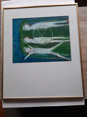 Astrid Engels - Olieverf op papier, Titel, "Egyptenne XXV kopen? Bied vanaf 40!