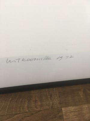 Metten Koornstra - Twee mannetjes met hoed in landschap, litho. kopen? Bied vanaf 50!