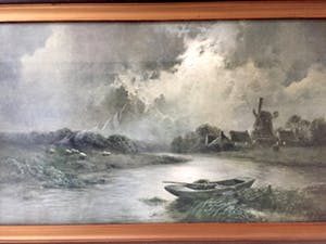 James Walter Gozzard - Waterlandschap - Olieverf op paneel, Ingelijst kopen? Bied vanaf 60!