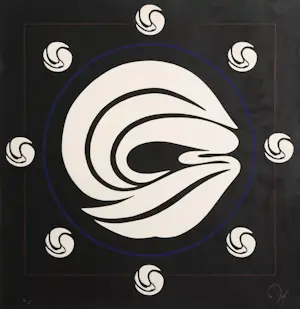 Buy Jack Youngerman - "Mandala (Black)" - Serigraphie - Auflage von 75 - handsigniert - (93 x 91 cm)? Bid from 300!