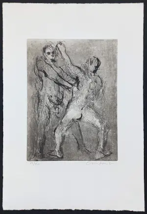 Constant - Vechtpartij, suikeraquatint ets (kleine oplage) kopen? Bied vanaf 550!