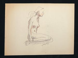 Jan Sluijters (jr.) - Tekening, Zittend naakt kopen? Bied vanaf 35!