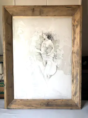 Jürgen Görg - Dame en heer - Ets, Zeer fraai, Massief Ingelijst (Groot) kopen? Bied vanaf 99!