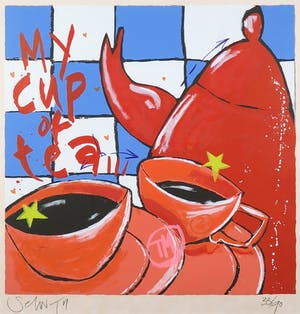 Selwyn Senatori - Zeefdruk, My cup of tea - Ingelijst kopen? Bied vanaf 120!