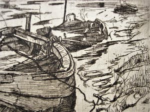 Pieter Dupont - Superieure Ets - winter 1893 - "Amsterdam boten in de Schinkelvaart" kopen? Bied vanaf 56!