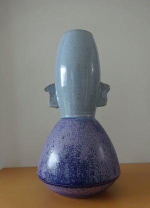 Ed Meissenberg - gesigneerd unica vaas van steengoed met oa stroomglazuur kopen? Bied vanaf 95!